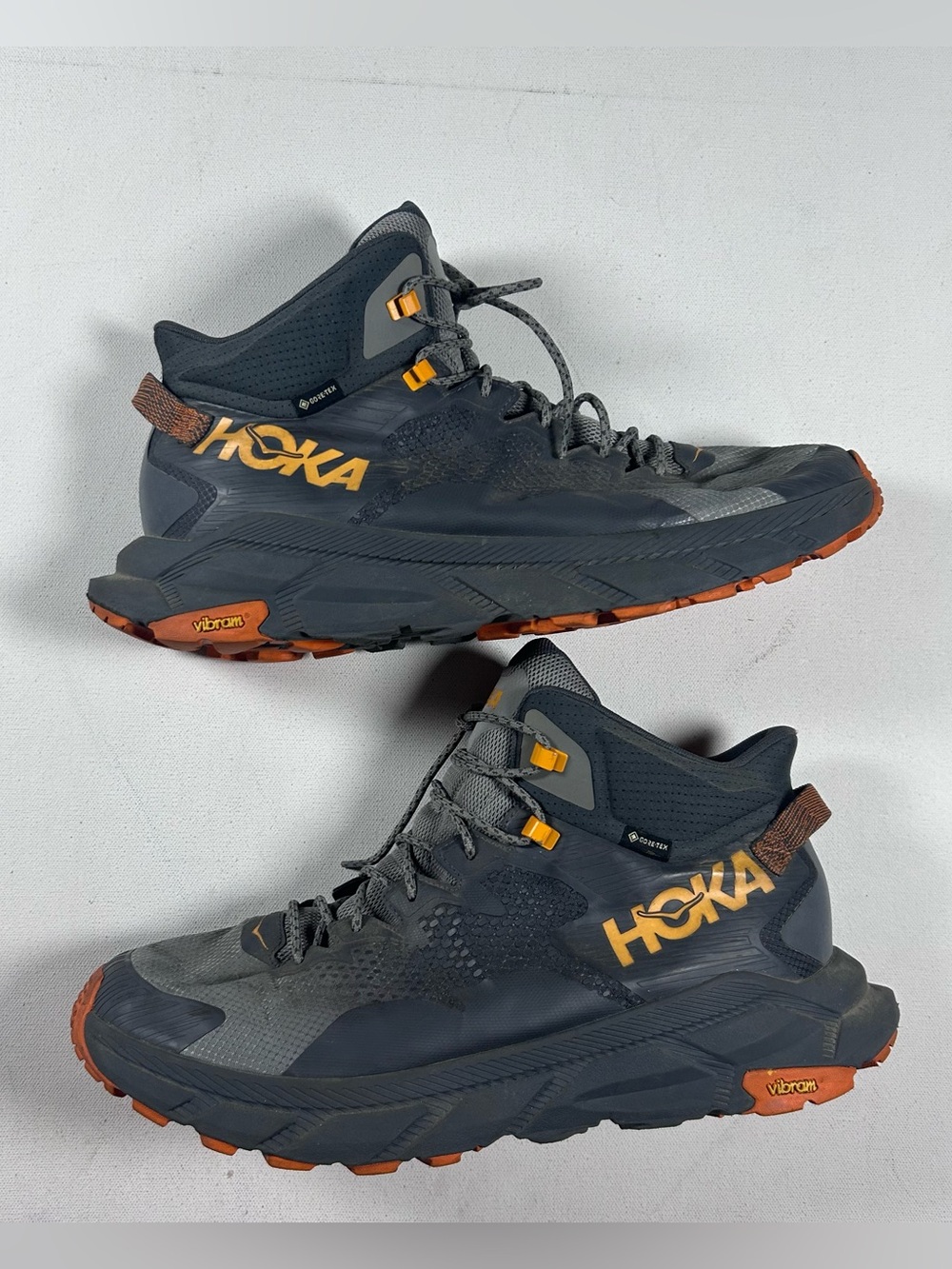 Hoka men`s Trail Code GORE-TEX shoes size 12.5D  # 1123165 Gunmetal Gray
